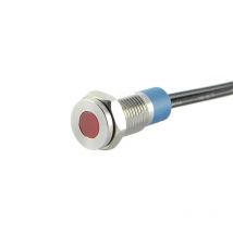 8mm flat head metal stainless steel Indicator Light Signal lamp  with cable 15CM(PM08F-D/X/R/12-24V/S)