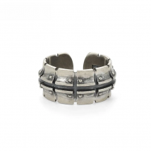 QEENKISS RG6741 Jewelry Wholesale Fashion Single Male Man Birthday Wedding Gift Locomotive Track 925 Sterling Silver Open Ring