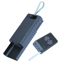 12x18650 Battery Charge Case PowerBank Holder Wireless Fast Charging DIY Shell Dual USB 18650 Battery Charge Box With Flashlight