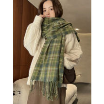 New 2023 Imitation Cashmere Women Scarf Winter Preppy Style Vintage Plaid Scarve Pashmina Mujer Foulard Blanket Wrap Shawl Pareo