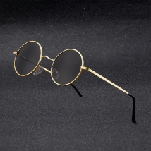 Brand Designer Polarized Round Sunglasses Classic Small Vintage Retro Glasses Women Metal Eyewear