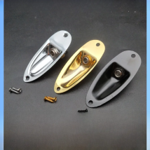 Boat Style 1/4 inch Loaded Guitar Pickup Output Mono Jack Plug Socket Plate for ST Style Electric Guitar Black Gold Chrome