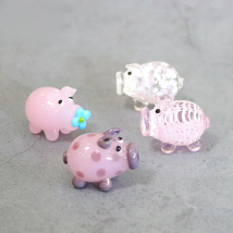 Decorative Figurines Mini Murano Glass Pig Ornaments Home Garden Decor Accessories Handmade Cute Pet Animal Xmas Gifts For Kids