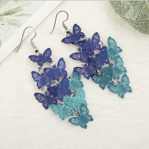 Nine Piece Butterfly Earrings Mix Color Bohemia Style Long Dangle Hook Earrings for Women Fashion