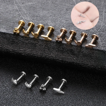 1PC Moon Lightning Snake Labret Piercing Tragus Stainless Steel Monroe Lip Bar Cartilage Conch Daith Lobe Earring Body Jewelry