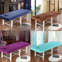 Thick Crystal Velvet Fitted Bed Sheet, Beauty Salon Massage Table, Skin-Friendly Massage Sheet, SPA Bed Cover with Hole Sabnanas