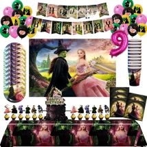 Wicked Birthday Party Decoration Magic Witch Balloon Backdrop Tableware Split Sales Wicked Birthday Party Supplies