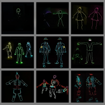 12 Design Flexible EL Wire Glowing Costume Dance DJ Neon Led Luminous Clothing Light Up Costume For Stage Show