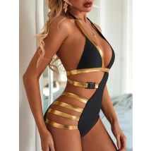 2025 New Sexy Black Asymmetrical Women Swimwear One Piece Swimsuit Female Bather Bathing Suit Swim wear Backless Monokini Lady