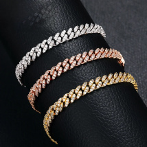 6mm 8mm Fashion Miami Cuban Chain 5A Zircon Bracelet For Women Men Hip Hop Jewelry Cubic Zirconia Chain Gift DropShipping