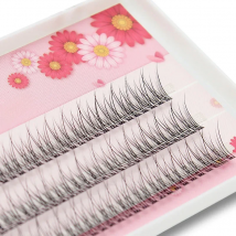 Kimcci 120 Bundles 3D Mink Individual Dovetail Eyelash Extension Makeup Natural 3D Cluster Eyelashes Professional Flared Lashes