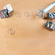 OWDEN 27Pcs 3/4" Leather Tools Alphabet Stamping Tool Set for Leathercraft (3/4 Inch, 19 mm Tall) LETTER Stamping Kit