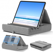 KDD Tablet Pillow Holder Foldable iPad Stand for Lap Bed and Desk Tablet Soft Pad Dock with Pocket & Stylus Mount For iPad Pro