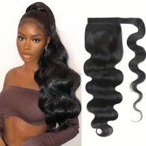 Ponytail Body Wave Human Hair Wrap Around Ponytail 100% Remy Hair Extensions Brazilian Hair Extensions Natural Color For Women