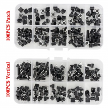 100 PCS 10 Models 6*6 Tact Switch Tactile Push Button Switch Kit Height: 4.3 5~16MM DIP 4P Micro Switch 6x6 Key Switch