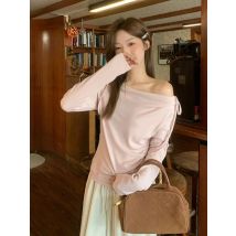 Long Sleeve T-shirts Women 3 Colors Gentle Bow Design Sweet Girls Casual Autumn Tops Ulzzang Fashion Aesthetic Clothes All-match
