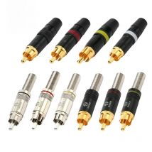 1Pcs/Lot REAN RCA audio AV video plug gold-plated large tail diameter NYS366-BG fever HIFI DVD