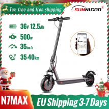 SUNNIGOO N7MAX Scooter elettrico da 10 pollici 500W Motore Dual Assorbimento degli urti Scooter per adulti 35KM/H 12.5Ah 40KM Gamma Scooter