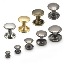 100pcs Brass Material Round Double Cap Rivets Stud Punk Collision Rock Leathercraft Shoe Bag Belt Garment Bracelet Accessories