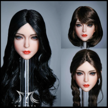 YMTOYS YMT049 1/6 Asia Beauty Girl with Black/Brown Hair Blue Eyes Head sculpture Fit 12'' Female PH JIAOU Action Figure Dolls