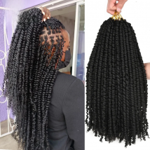 Pre Twisted Passion Twist Crochet Hair Synthetic Spring Twist Curly Pre Looped Braiding Hair Extension for Women 16Roots/pc