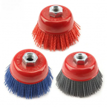 1-3pcs 85mm Cup Nylon Abrasive Brush Wheel M14 X 3.4inch Pile Polymer-abrasive For Angle Grinder Tool 80/120/240#