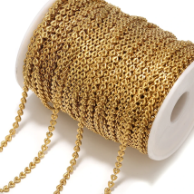 1 Meter Stainless Steel Width 4mm Gold Love Heart Rollo Chain Chains for Jewelry Making Supplies DIY Necklace Bracelet Bulk