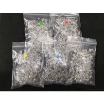 1000PCS=5 colour*200pcs Transparent Cover F5mm/3mm White Red Blue Green Yellow LED Light-Emitting Diode Water Clear Assorted Kit