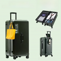 2024 New Large Capacity Cup Holder Luggage Suitcase USB Charging Women Girl Carry-On Boarding Luggage Travel 20/24/26/28 inch
