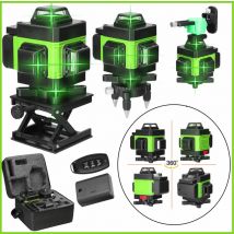 16/12 Linien 4D-Laser-Nivelliergerät, grüne Linie, selbstnivellierend, 360° horizontal und vertikal, superstarke Laser-Nivelliergerät mit grünem Strahl