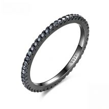 KALETINE Concise Rings for Women 925 Sterling Silver Luxury Brand CZ Stone Rose Black Gold Wedding Bulgaria Jewelry Mens Ring