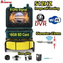 512 Hz Endoskopkamera HD-Video vergrößern WiFi/DVR-Video 9 Zoll SYANSPAN Rohrinspektionskamera, Industrieendoskop für Kanalisation