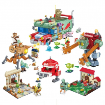 Plant War Tree House Building Blocks Crazy Backyard Zombie Attack Set Model Brick Toys For Children Birthday Gift