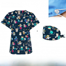 Pet veterinary uniforms Women and men Scrubs Top V-Neck Uniforms Hospital Staff medical blouse Nursing Uniform Scrubs Shirt