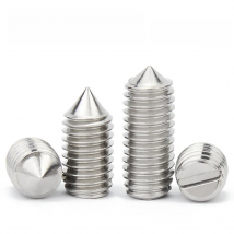10pcs/lot  Stainless Steel Slotted Head Cone Point Grub Set Screw M1.6 M2 M2.5 M3 M4 M5 M6 M8 M10 Tapered End Headless Bolt