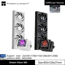 Thermalright Stream Vision 360 Radiatore di raffreddamento ad acqua integrato, schermo LCD con risoluzione magnetica/3,5 pollici/680x480/LGA1851/1700