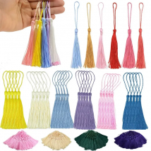 100Pcs 13cm Vertical Tassel Silk Tassels Fringe Curtains Tassel Trim Bookmark Tassels for DIY Curtain Jewelry Making Home Decor