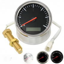 Custom 85MM RPM Tachometer Gauge Tach Sensor REV Counter with Hour Meter Gasoline Diesel 12V 24V Red Backlight 0~3000RPM 4000RPM
