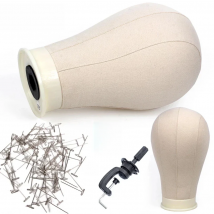 21"/22"/23"/24"/25" Beige Color Canvas Block Head For Hair Extension lace wigs Making and Display Styling mannequin Manikin Head