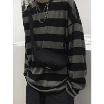 Autumn Striped T-Shirt Long Sleeve Oversize T-Shirt Gothic Teen Tops Couple Casual Women Shirt Fashion Harajuku Loose Streetwear