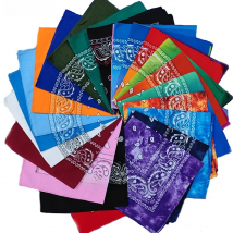 Fashion Unisex Black Paisley Hip Hop Cotton Bandana Square Cashew Scarf Bicycle Headband Gifts For Women/Men/Boys/Girls