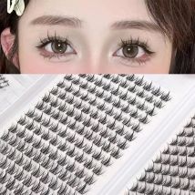 320pcs DIY Anime cluster eyelash Book - Feather Cross Style extension, reuse mixed length natural eyelashes to create an amazin