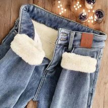 Winter warm Women jeans Velvet Jeans women Fleece Warm High Waist Skinny Elastic Pants women Jean Casual Legging Winter jeans