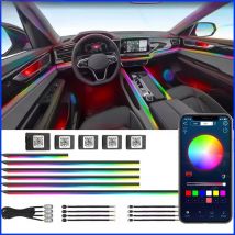 For Ford Fusion Full Universal Symphony LED Streamer Car Ambient Lights RGB 64 Color Interior Hidden Acrylic Atmosphere Lamp