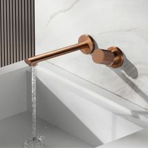 Luxruy Rose Gold Brass Wall-Embedded Bathroom Faucet.2hole Single Handle Adjustable water pressure and Hot&Cold Water Hidden Tap