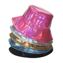Doitbest Street Stage Performance Metallic Holographic Fisherman Hats Men Women Rave Festival Laser Bucket Hats