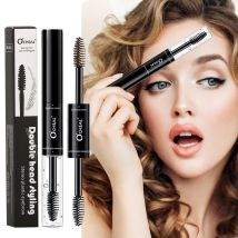 O'cheal 2-in-1-Mascara, Doppelkopf, schwarz, gekräuselte Wimpern, Wimperntusche, Augenbrauen-Styling, 3D, federndes Wild Brow Wax, Augenbrauenpinsel, Wimperntusche