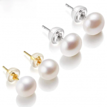 Natural Freshwater Pearl Stud Earrings Real 925 Sterling Sliver Earring Cultured White Pearl for Women Earring Jewelry Wholesale