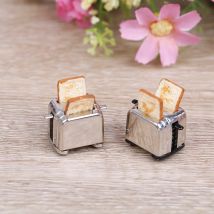 1:12 Mini macchina per il pane per casa delle bambole Simulazione Modello in miniatura Giocattolo Mini casa Tostapane Giocattolo per la famiglia Macchina per il pane per la casa del bambino