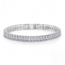 925 Sterling Silver Bracelet Elegant Zircon Crystal Fashion Jewelry For Women Engagement Wedding Glamour Jewelry 18CM